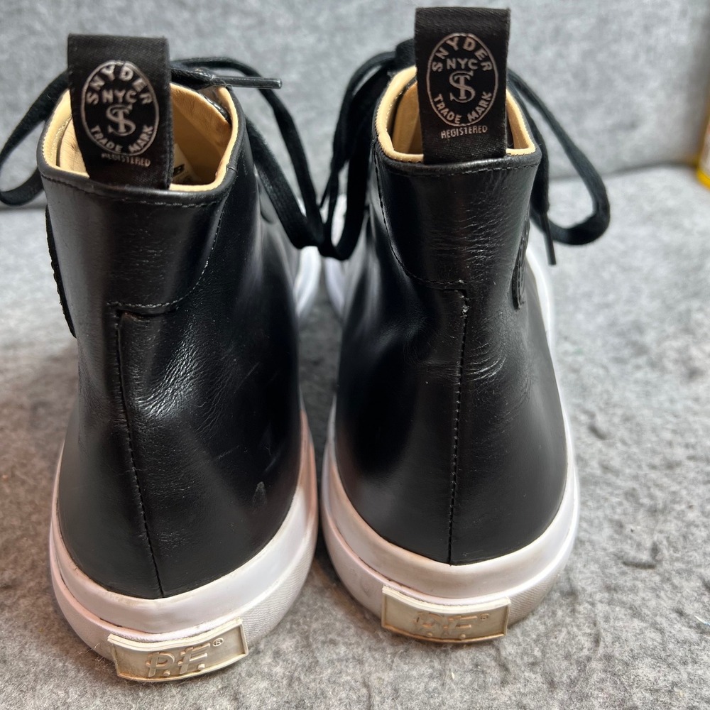 PF Flyers x Todd Snyder Grounder Black Leather High Top Sneakers Mens Size 10.5 - Picture 5 of 7